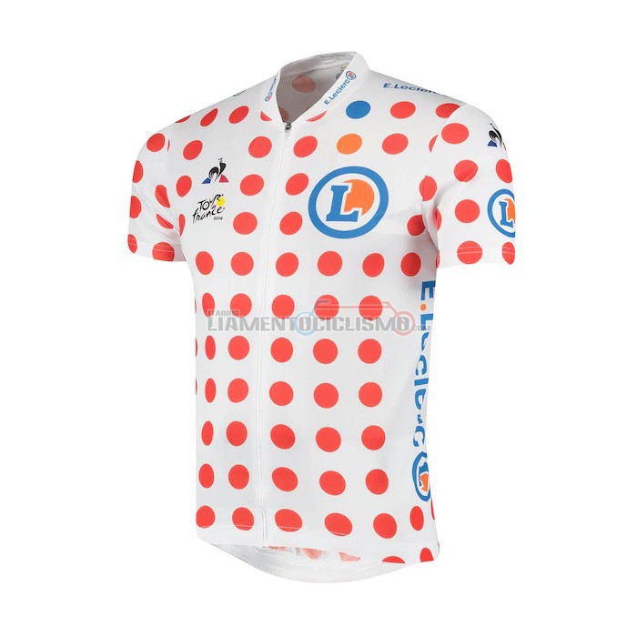Abbigliamento Ciclismo Tour de France Manica Corta 2019 Bianco Rosso(3)